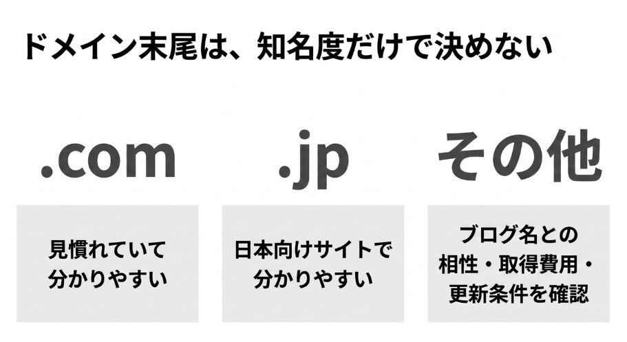.comや.jpなど、ブログのドメイン末尾で使われるトップレベルドメインについて説明
